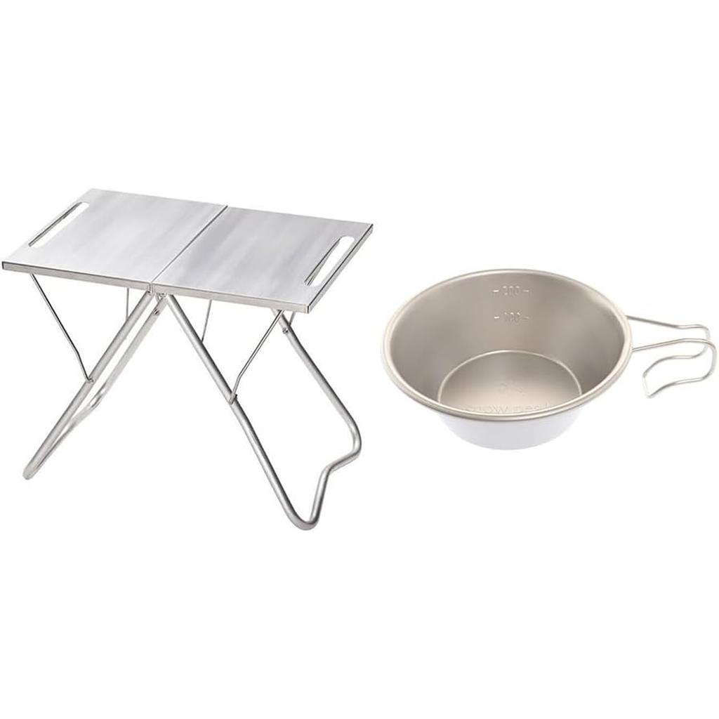 Snow Peak TAKIBI My Table Set Stainless Steel Sierra Cup Table Low Table Stand Sierra Cup BBQ Camping Outdoor Lucky Bag New Sale Outdoor Play Set