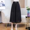 Plus Size Chiffon Wide Leg Trousers Women Summer Black High Waist Pants Woman