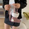 Portable Simple Style Suede Crossbody Bag Fluffy Lightweight Lamb Shoulder Bag Travel Christmas Sock Bag Women CLE