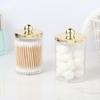 1/2/3pcs Cotton Swab Ball Pad Holder 10 Oz Qtip Apothecary Jar Clear Storage Box Makeup Organizer, Bathroom Containers Dispenser