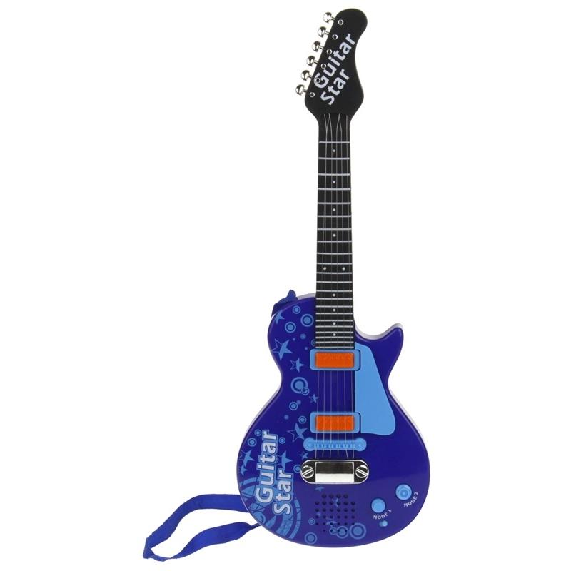 Gitara Elektryczna Dla Dzieci Rockowa 6 Metalowych Strun Instrument Muzyczny