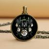 Колдовство пентаграмма стеклянный кабошон кулон ожерелье с викканской звездой женское ожерелье с викканским ювелирным изделием