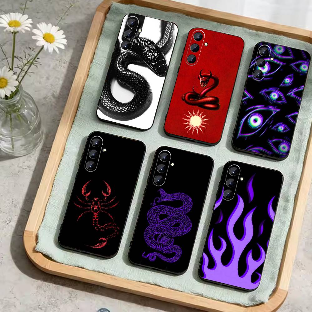 Snake Classic Phone Case For Samsung Galaxy A73,21,22,32,71,53,52,51,80,5G Soft Black Cover