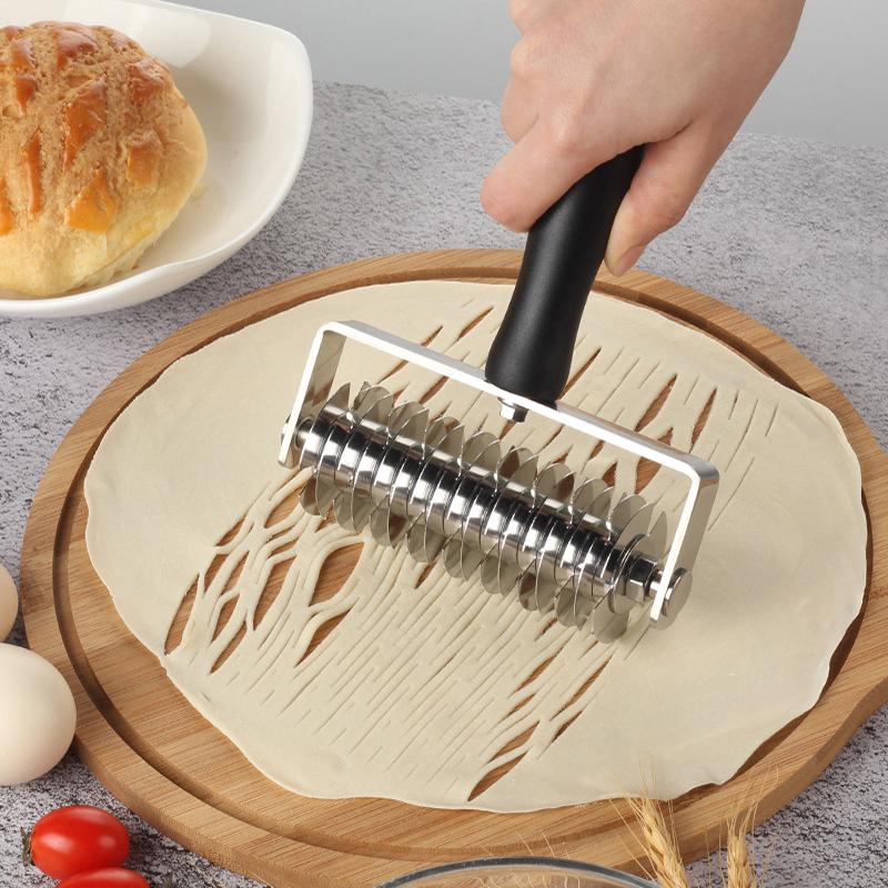 Stainless Steel Dough Roller Docker, Pizza Roller Pin Wheel Hole Puncher For Pie Bread, Kitchen Gadget