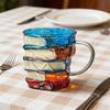 Artistic Book Stack Glass Coffee Mug Large Capacity Clear Glass Floating Effect Book Lover Gift