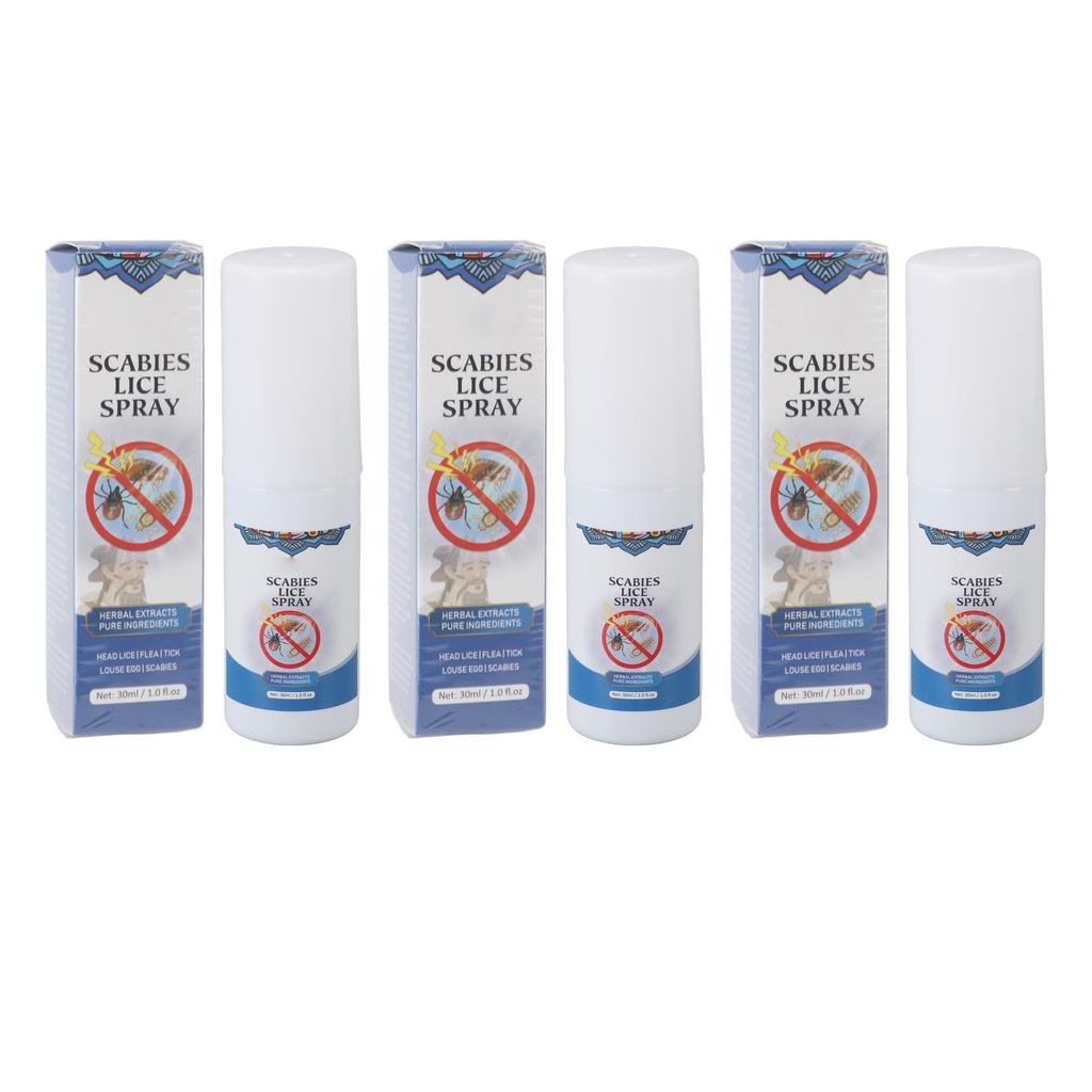 3pcs Head Lice Spray Plant Based Formula Long Term Protection Scabies Lice Prevention Spray for
