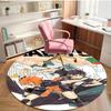 Haikyu Print Round Rug, Washable Floor Carpet, For Entryway Dorm Laundry Room Office Study, Home Decor Birthday Christmas Gift