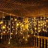 5M LED Christmas Light Outdoor Indoor Garland String Fairy Light Street Icicle Curtain Drop 0.4-0.6m Garden Home Decor 110-220V