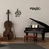 2-Piece Music Metal Wall Decor Set – Black Treble Clef and Music Notes, Stylish Iron Wall Art for Contemporary Home Decoration