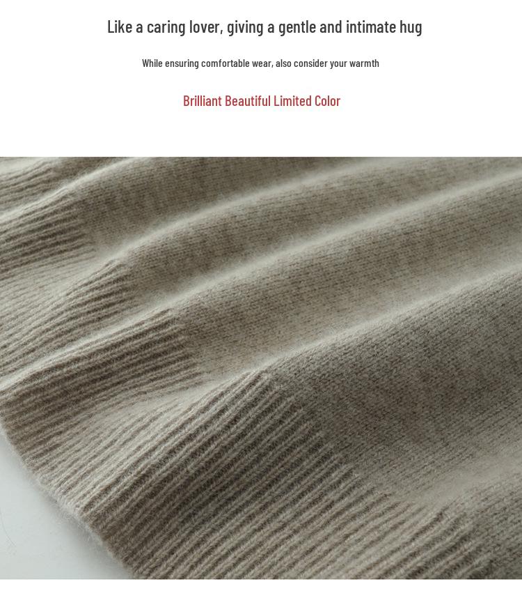 Women's High Neck Cashmere Sweater - Loose Fit, Thick Knit Pullover for Autumn & Winter