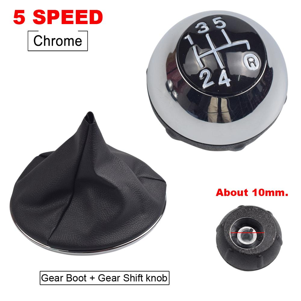 5 6 Speed Gear Shift Knob for Fiat 500 2012-2018 Chrome+Red 55344048