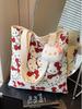 Холщовая сумка-тоут с мультяшным принтом Hello Kitty — корейская сумка через плечо в стиле «ленивый стиль».