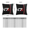 Квадратная наволочка для подушки с эмблемой N7 из Mass Effect, чехол для подушки, чехол для декоративной подушки для дома, спальни, автомобиля