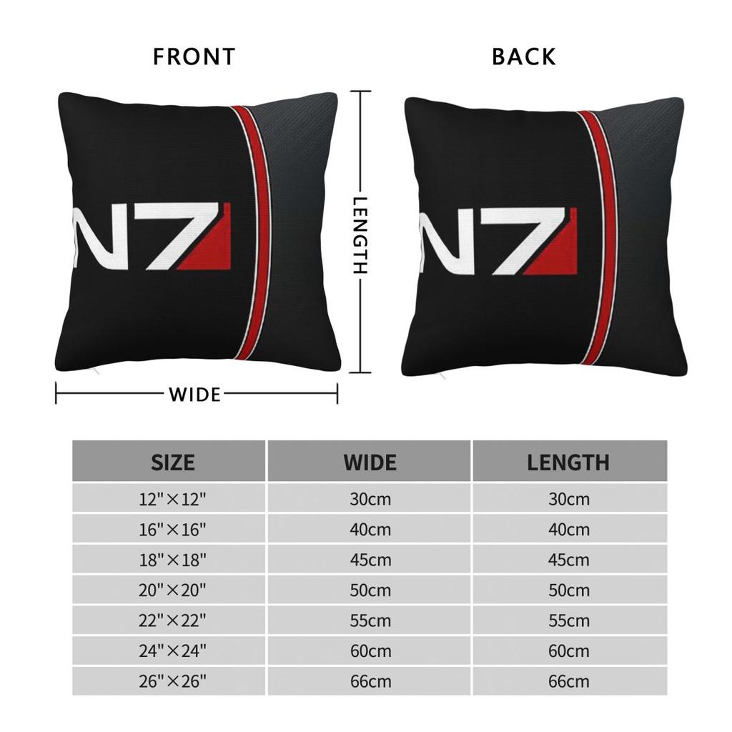 Квадратная наволочка для подушки с эмблемой N7 из Mass Effect, чехол для подушки, чехол для декоративной подушки для дома, спальни, автомобиля