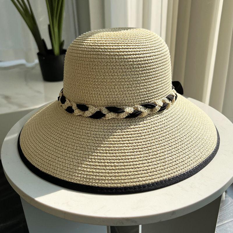 New summer big eaves hat women straw hat beach casual visor UV protection fashionable versatile sun protection hat