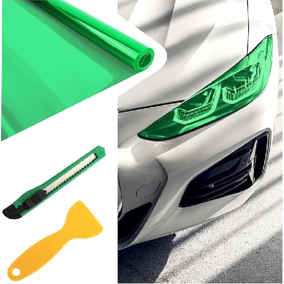 Good product12×47 Ih Car Headlight Tint Film,Self-Adhesive Tail Light Tint Film Kit with Squeegee & Cutter,Universal Taillight Tints Films