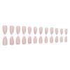 French Solid Color Almond Nails With White Glitter Lines, European And American Simple, Sweet And Generous 24 Pieces In Box