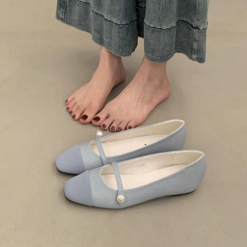 Fashion SUOJIALUN 2025 Autumn Women Flat Shoes Fashion Mix Color Ladies Elegant Single Shoes Soft Flat Heel Outdoor Dress Mary Jane Shoe