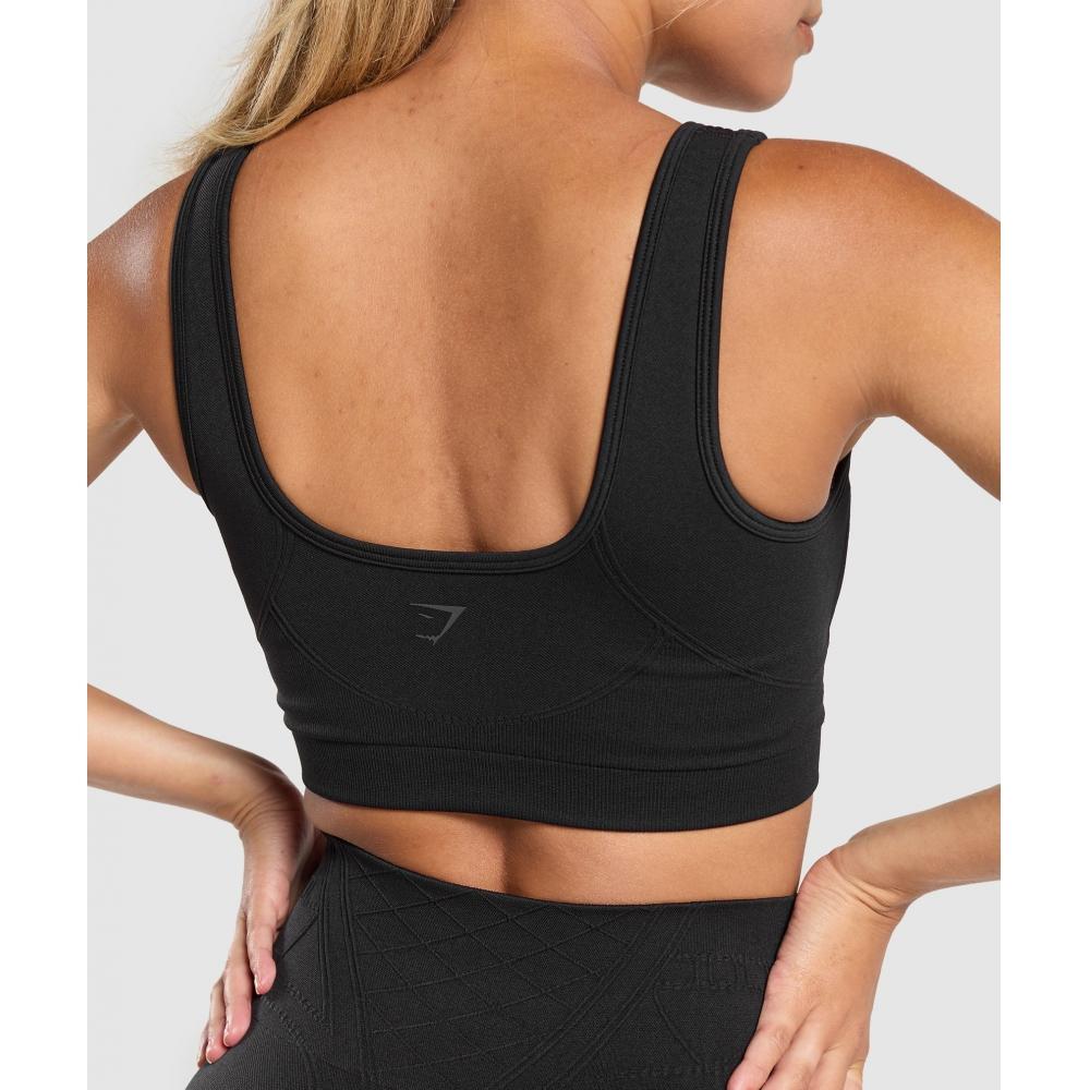 Gymshark Корсет бесшовный спортивный бюстгальтер черный B9a7p Bb2j