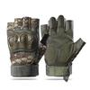 Mens Half-Finger Tactical Gloves Motorcycle Riding Outdoor Off-Road Cycling Anti-Slip Durable PU Leather With Touchscreen
