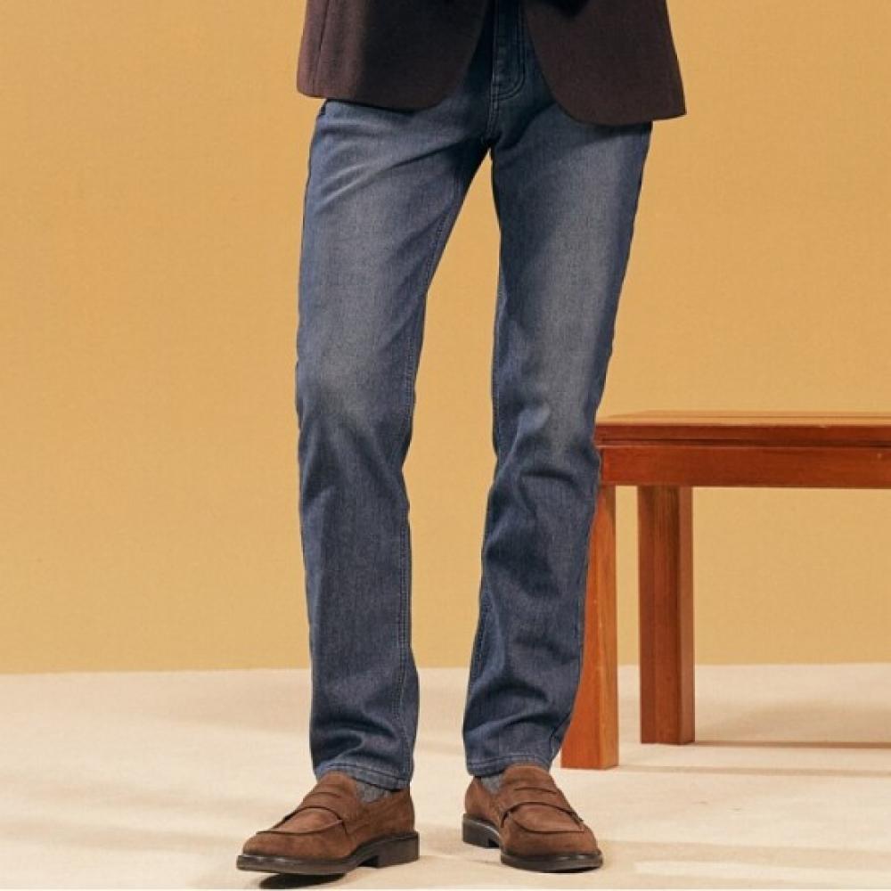 Bang Bang Men S Polar Fleece Bonded bruShed Denim pantS Indigo