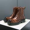 Ботинки Мартин большого размера мужские осенние высокие рекреационные ботинки-локомотивы в стиле милитари, модный бренд, увеличивающие рост, кожаные ботинки с большой головой