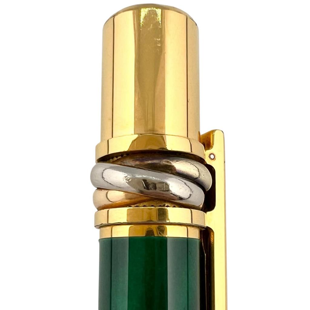 Очень хорошая шариковая ручка Cartier Trinity 89s Малахит мужская Б/у