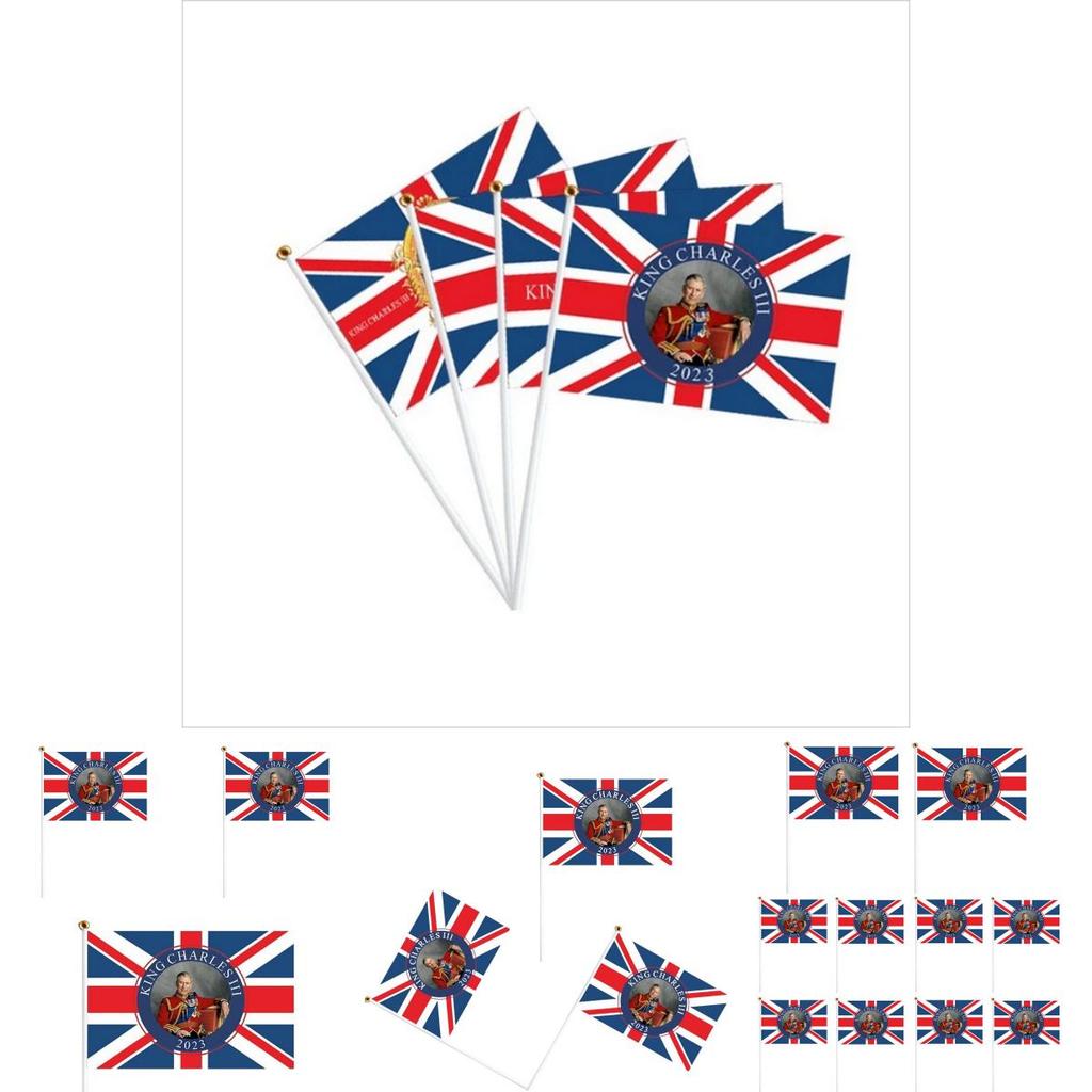 Ручной полиэстеровый флаг короля Карла III, яркие цвета и изысканное мастерство