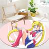 Usagi Tsukino Round Area Rug,Carpet Rug for Living Room Bedroom Sofa Playroom Decor,Non-slip Floor Mat