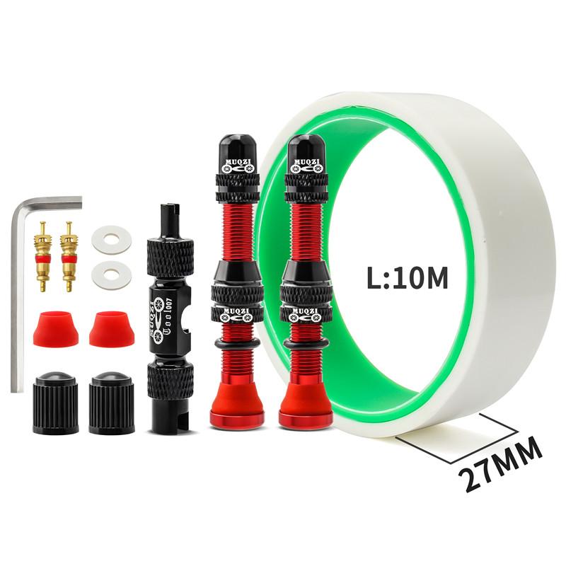 MUQZI Tubeless Tire Kit MTB Road Bike Tubeless Rim Sealing Tape & Schrader Valve & Valve Core Removal Tool Cycling Accessories