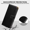 For iPhone 16 Leather Case Litchi Texture Wallet RFID Blocking Phone Cover - Black