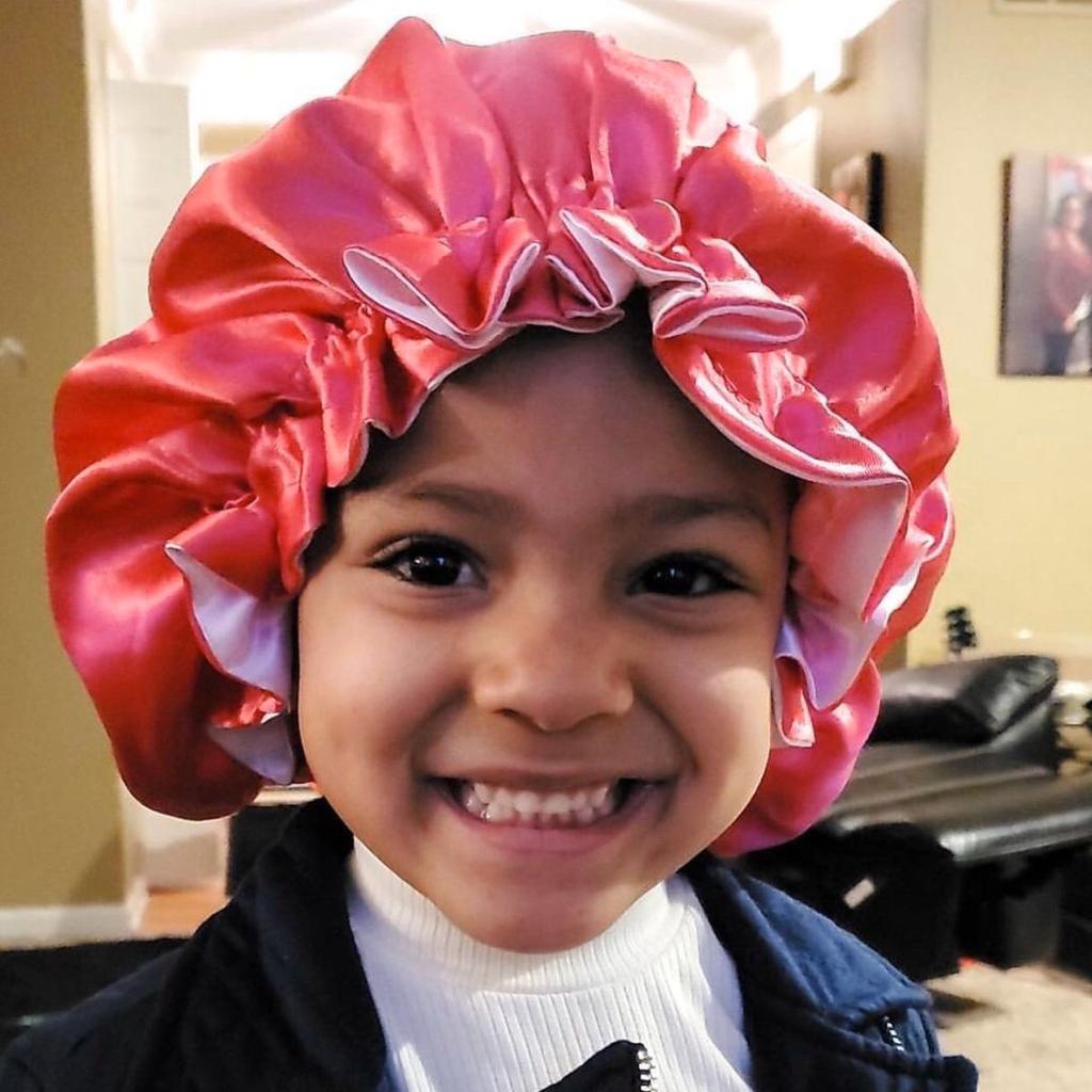 Woman Sleeping Satin Hair Bonnet Double Layer Bonnets and Satin Hair Wraps Custom Color Kid Silk Bonnet