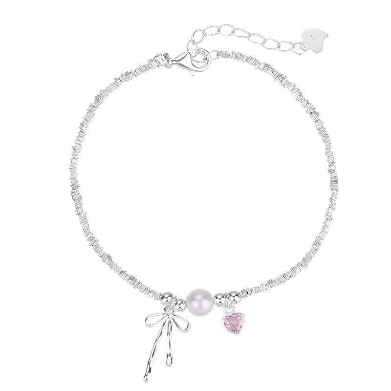 Браслет Banyan Tree S925 Silver Heart Bow Pearl - Милый тренд в корейском стиле