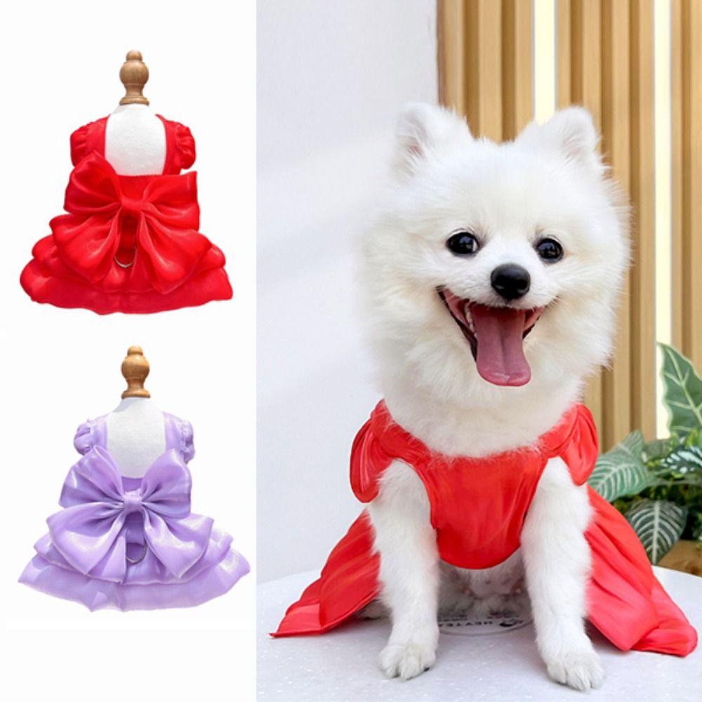 Bow Pet Dog Clothes Lovely Pet Bowknot Skirt Gift Pet Princess Skirt Pet Party Supplies