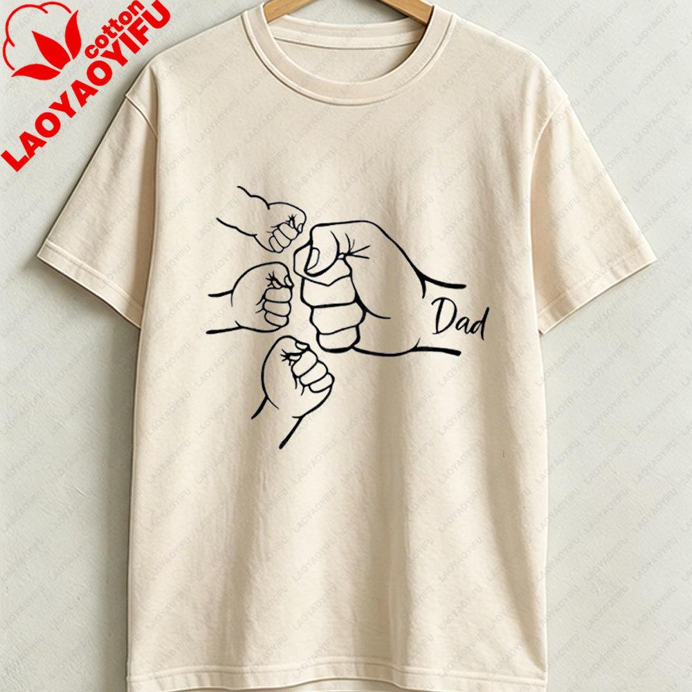 Unisexs Minimalist Dad Print Cotton TShirt with Fist Strength Fit Round Neck Casual Shirt Suitable for Gym Casual Attire Casual