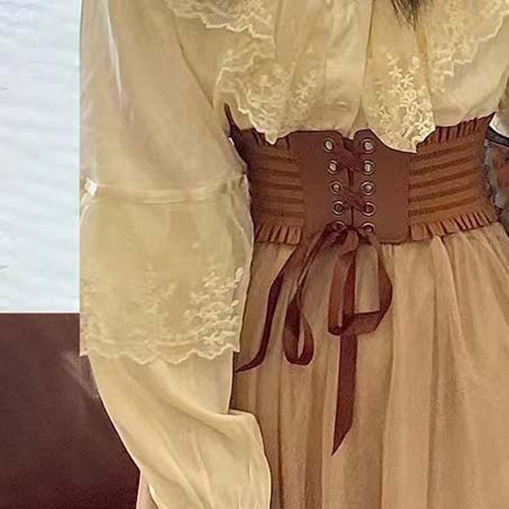 Strap Rope Elastic Pleated Cummerbunds Adjustable Elastic High Wide Belt  Gift