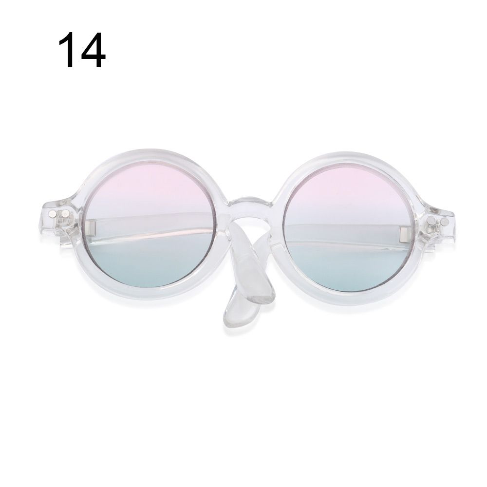 Round Frame Candy Color Toys Eyewear Clear Lens Eyeglasses Plush Doll Miniature Doll Glasses