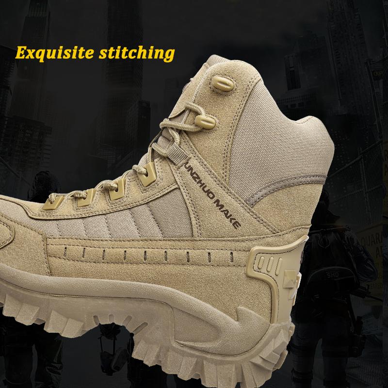 Мужские ботинки с высоким голенищем, обувь для альпинизма и пешего туризма, водонепроницаемая пустынная рабочая обувь для безопасности лодыжки, мужские уличные ботинки