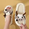 Fashion Ladies Home Slippers Linen Comfortable, Soft and Lightweight Cotton Slippers Cute Cartoon Cow Couple Slippers Shoes for Women