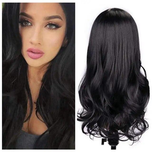 Long Wavy Wigs Ombre Gray To Watermelon Red Black Grey Purple Blue Brown Synthetic Hair For Black White Women Cosplay Party