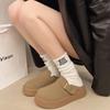 Мода 2024 Весна Осень Новые Модные Круглые Носки Матовая Кожа Поверхность Толстая Подошва Водонепроницаемая Платформа Удобные Тапочки Baotou