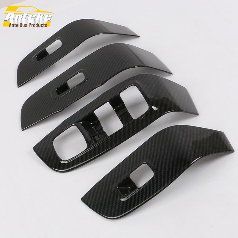 19 RX5MAX Car Door Window Lift Button Decorative Sticker – Glass Switch Bright Ring Armrest