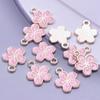 Pink Love Girl Accessories Enamel Bulk Charms For Jewelry Making Supplies Moon/Flower/Butterfly Pendants Charm DIY Earring Craft