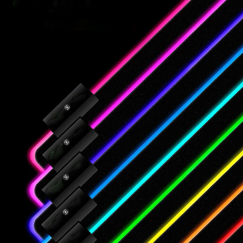 Коврик для игровой мыши с большим RGB цветным светодиодным освещением 800 * 300 мм для портативных ПК