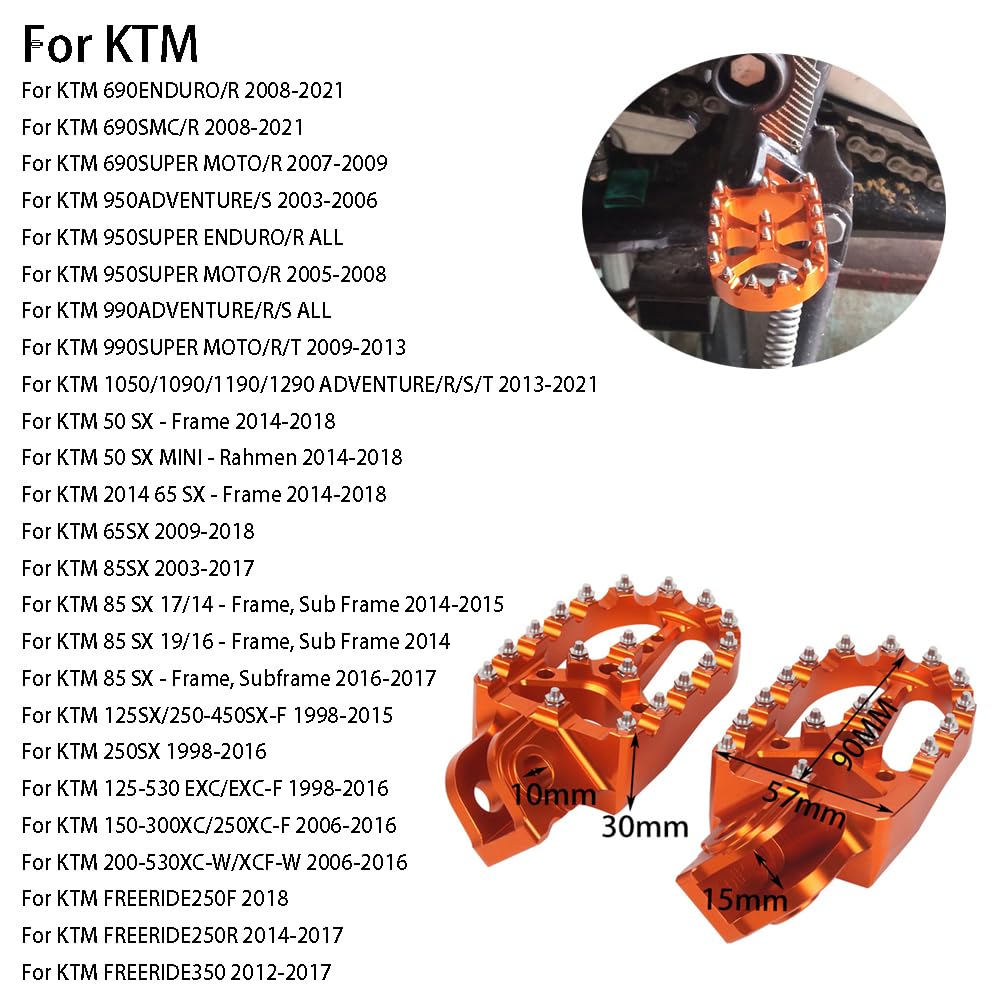 Пара подножек для мотоцикла с ЧПУ, педали, подножки, широкий мотоцикл для бездорожья KTM EXC EXC-F XC-F XCF-W SX-F 690 125 150 530 1050 1090 1190 1290 ПРИКЛЮЧЕНИЕ