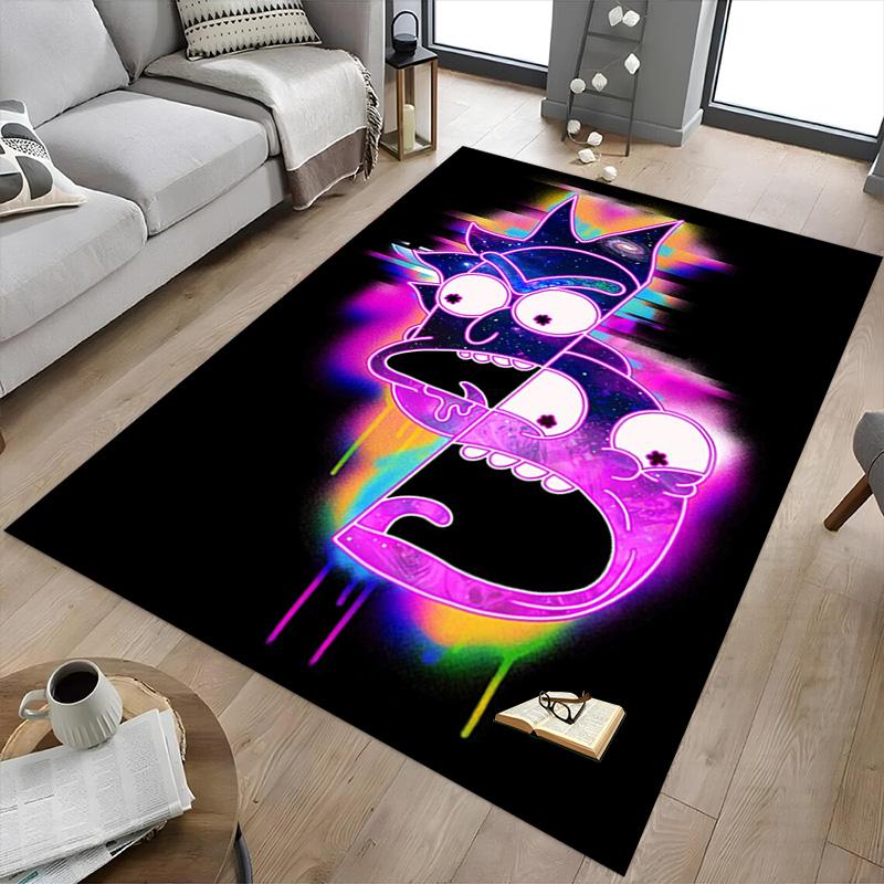 Galactic Rick Morty Mashup Carpet For Playroom Bedroom Living Room Sofa Home Decorkids Game Area Rug Nonslip Floor Mat