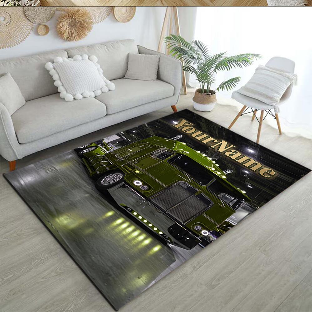 Peterbilt Heavy Trucks Personalized Name Carpet Suitable for Balcony Living Rooms Kitchen Dormitory Antislip Carpet Decorate Offices Best for Christma
