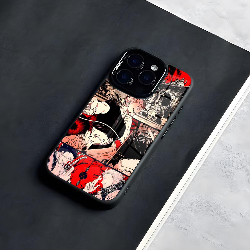 Чехол для телефона из силикона Jujutsu Kaisen Сатору Сукуна Для IPhone 17 Pro Max 16 15 14 13 11 Pro Max Plus Стеклянный чехол для телефона