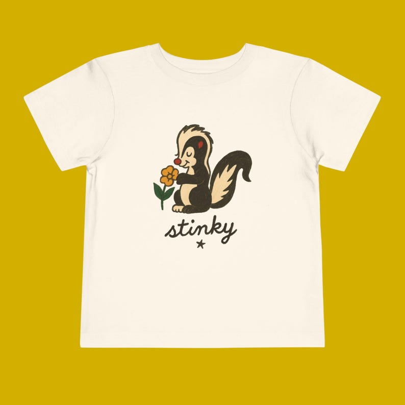 Stinky Toddler Tee - Funny Skunk T-Shirt - Retro Animal Kids Shirt with Attitude