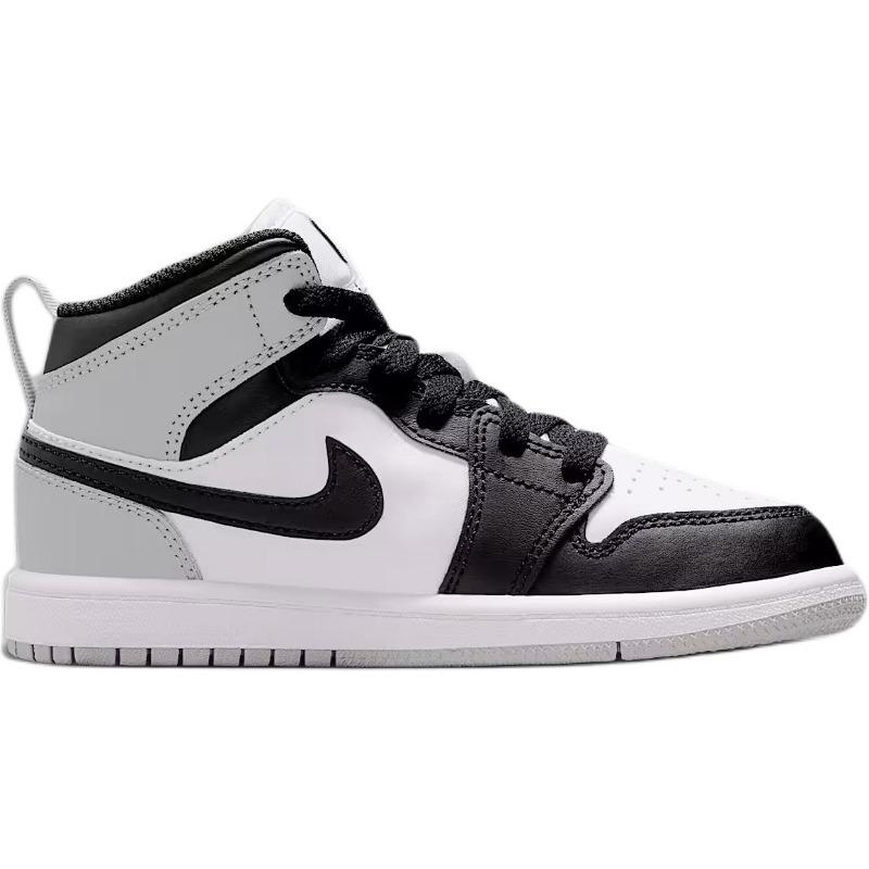 Air Jordan 1 Mid kids mid-top basketball shoes white black comfortable versatile durable for little kids & big kids DQ8424-101